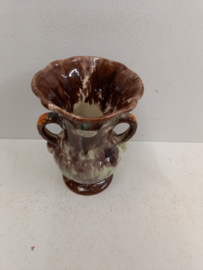 Jasba vaas bruin met mint groen  / Jasba vase brown with mint green