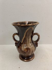 Jasba vaas in gemeleerd bruin met sticker  / Jasba vase in mixed brown with sticker