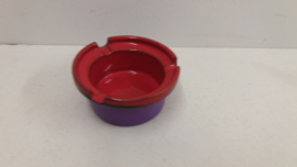 Retro rood paarse asbak / Retro red and purple ashtray