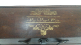 Luxe wijnkoffer met lederen handvat  / Luxury wine case with leather handle