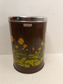 Bruine schalen met bloemdecor van Brabantia / 2 brown bowls with floral decor from Brabantia