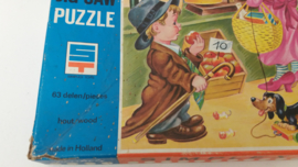 Simplex Jig-saw puzzel Michaëlis spelende kinderen 26 x 27.5 cm.