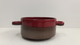 Metallic en rood  soepkom 11 cm. / Metallic and red soup bowl 4.3 inch.