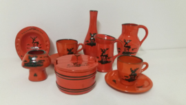Set oranje items met hertjes 8x / Set orange items with deer 8x