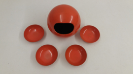 Pindaset in rood melamine 6 cups / Peanut set in red melamine 6 cups