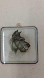 Lief honden tegeltje 6 centimeter / Sweet dog tile 2.3 inch