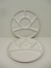 Fondue bord met bloemdecor 23 cm. / Fondue plate with flower decor 9.1 inch.
