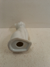 Mooi keramiek wit poesje 12 cm. / Beautiful ceramic white cat 4.72 inch.