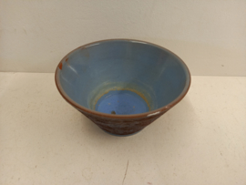 Bloempot in blauw grof glazuur  /  Planter in blue coarse glaze