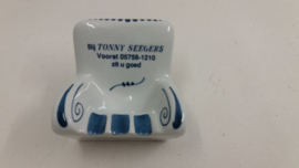 Set 5 stoeltjes asbakken Delfts blauw / Set 5 chair ashtrays Delfts blue