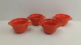 Retro soepkommen in oranje 4x / Retro soupbowls in orange 4x