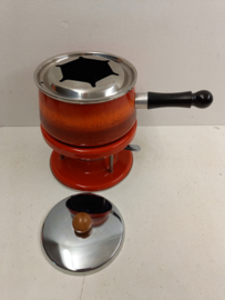 Fondue set in rood retro / Fondue set in red retro