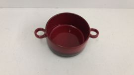 Donker bruin en rood  soepkom 11 cm. / Dark brown and red soup bowl 4.3 inch.