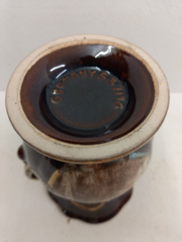 Jasba vaas in gemeleerd bruin met sticker  / Jasba vase in mixed brown with sticker