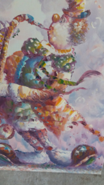 Moyen schilderij reliëf decor clown / Moyen painting relief decor clown