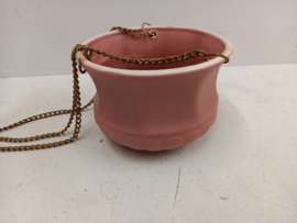Hangpot in roze keramiek / Hanging planter in pink ceramics