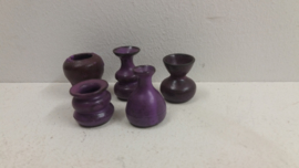 J vaasje in grijs rood 4.5 cm. / Little J vase in gray and red