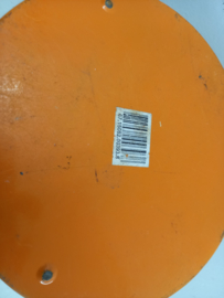 Oranje prullenbak metaal 34,5 cm. / Orange trash can metal 34.5 cm.