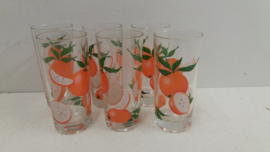 Sinaasappel glazen 6 stuks / Orange glasses 6 pieces