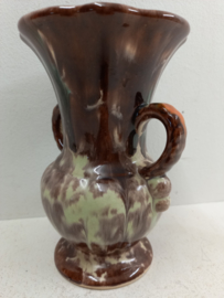 Jasba vaas bruin met mint groen  / Jasba vase brown with mint green