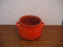 Oranje fondue stoofpan 12 x 16 cm. / Orange fondue stew pan 4.7 x 6.3 inch.