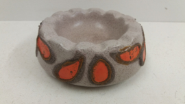 Strehla asbak grijs en oranje / Strehla ashtray gray and orange