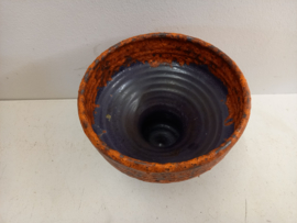 Retro Oranje fatlava vaas 19 x 22 cm./ Retro Orange fat lava vase 19 x 22 cm