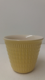 Bloempotje in geel nummer S 1 Sphinx / Planter in yellow numberd S 1 Sphinx
