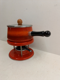 Fondue set in rood retro / Fondue set in red retro
