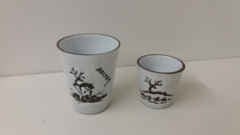 Setje in wit 8x met vooral hertjes / Set in white 8x with dear