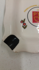 Asbakje met PTT Epe opdruk 11.5 cm. / Little ashtray with PTT Epe print 4.5 inch.