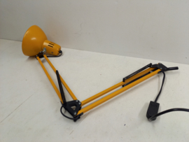 Gele retro schaarlamp 75 cm. / Yellow retro scissor lamp 29.52 inch.
