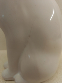 Mooi keramiek wit poesje 29 cm. / Beautiful ceramic white cat 11.41 inch.