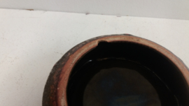 Strehla asbak met fatlava en oranje / Strehla ashtray with fatlava and orange