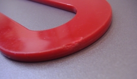 Retro klerenhanger in rood plastic / Retro clothes hanger in red plastics