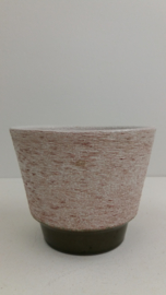 Bloempot grove structuur groen nr. 2117 / Planter with coarse relief  nr. 2117