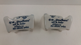 Set 7 stoeltjes asbakken Delfts blauw / Set 7 chair ashtrays Delfts blue