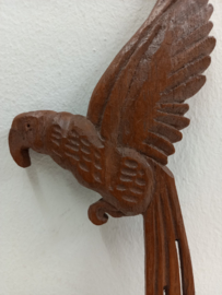 Houten vogel om op een lijst te hangen / Wooden bird to hang on a frame