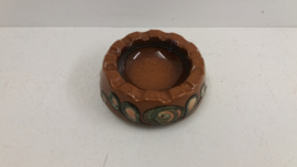 Strehla asbak bruin en groen / Strehla ashtray brown and green