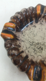 Strehla asbak bruin grijs en oranje / Strehla ashtray brown gray and orange