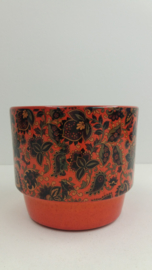 Oranje pot met paisley in nummer 293 / Orange planter with paisley in nr. 293