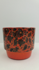 Oranje pot met paisley in nummer 291 / Orange planter with paisley in nr. 291