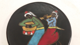 Tunesisch wandbord met muziek 18 cm. / Tunisian wall plate with music 7.1 inch.