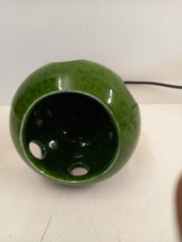 2 groene keramische lampen / 2 green ceramic lamps