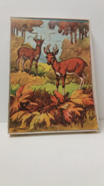 Wooden Jigsaw met 2 herten / Wooden Jigsaw with 2 dear