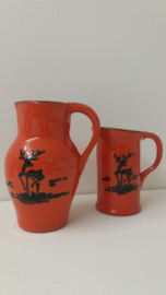Set oranje items met hertjes 8x / Set orange items with deer 8x