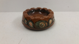 Strehla asbak bruin en groen / Strehla ashtray brown and green