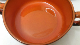 Bruine soepkommen met oranje  /  Brown soup bowls with orange