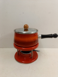 Fondue set in rood retro / Fondue set in red retro