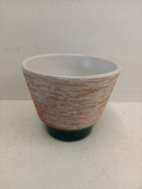 Bloempotten grove structuur groen nr. 2117 4x / Planters with coarse relief  nr. 2117 4x